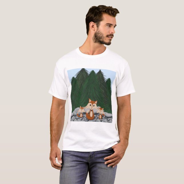 Adorable Fox Family T-Shirt (Front Full)