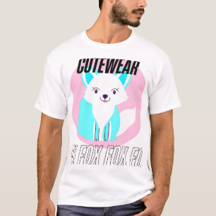 Adorable fox in Floral Garden – Cute fox Aesthe T-Shirt