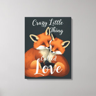 Adorable Fox Love Couple Illustration Canvas Print