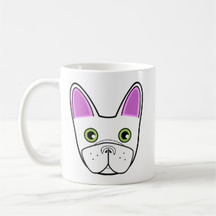 Adorable French Bulldog Face - White Frenchie Coffee Mug