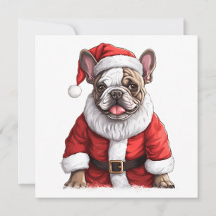 Adorable French Bulldog Holiday Christmas card