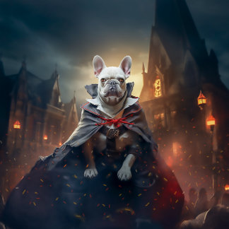 Adorable French Bulldog Puppies Halloween Poster
