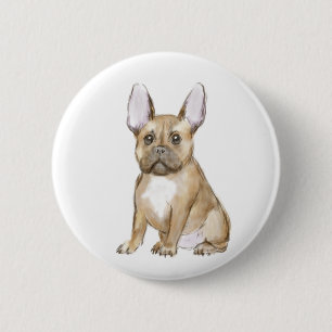 Adorable french bulldog puppy 6 cm round badge