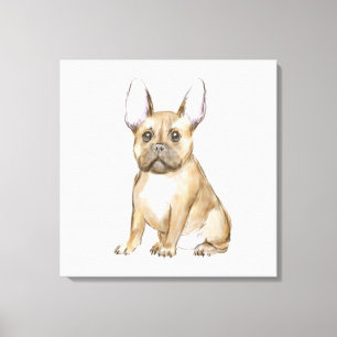 Adorable french bulldog puppy canvas print