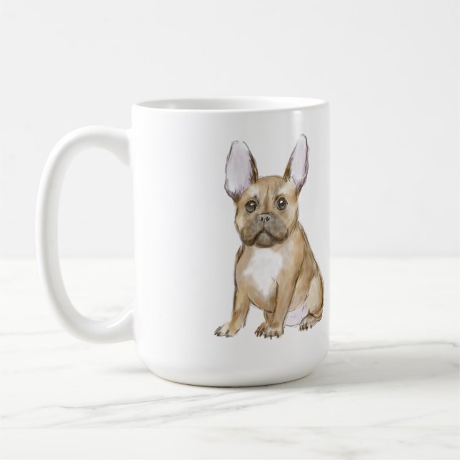 Adorable french bulldog puppy coffee mug (Left)
