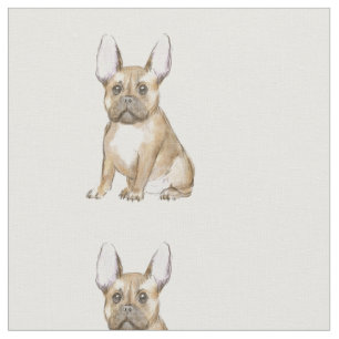 Adorable french bulldog puppy fabric