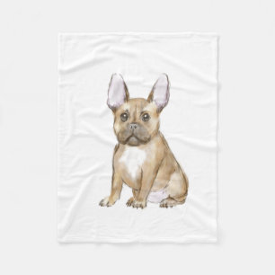 Adorable french bulldog puppy fleece blanket