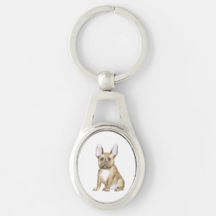 Adorable french bulldog puppy key ring