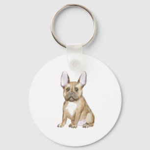 Adorable french bulldog puppy key ring