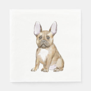 Adorable french bulldog puppy napkin