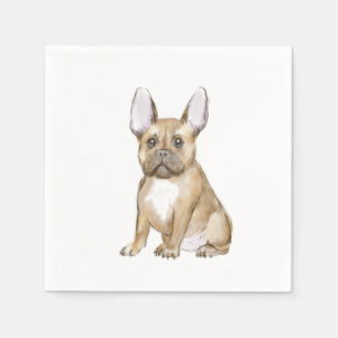 Adorable french bulldog puppy napkin
