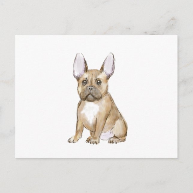 Adorable french bulldog puppy postcard (Front)