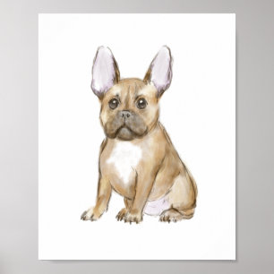 Adorable french bulldog puppy poster