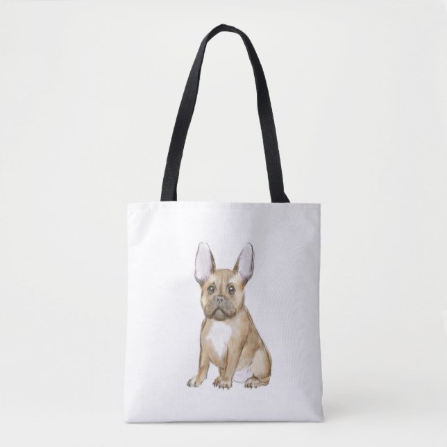 Adorable french bulldog puppy tote bag (Front)
