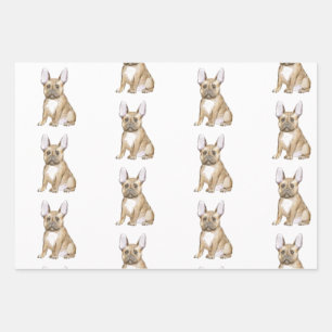 Adorable french bulldog puppy wrapping paper sheet