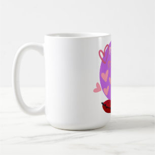 Adorable frienchie puppy with hearts coffee mug