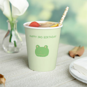 Adorable Frog and Balloon Birthday Paper Cups