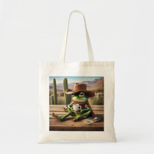 Adorable Frog Cowboy with Coffee Tote Bag