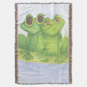 Adorable Frog Lovers Throw Blanket