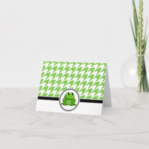 Adorable Froggy custom Green Houndstooth Cards