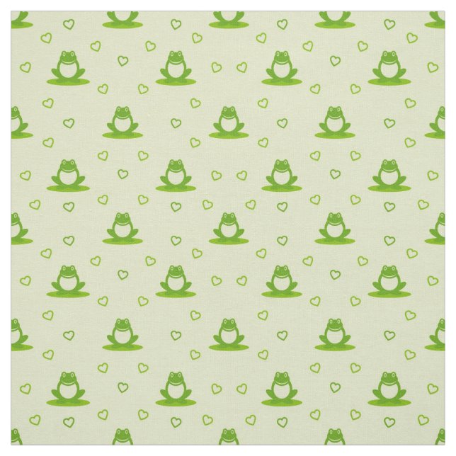 Adorable Frogs and Hearts Fabric (Swatch)