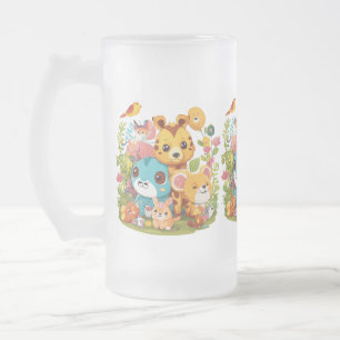 Adorable Frosted Glass Mug - 16 oz  