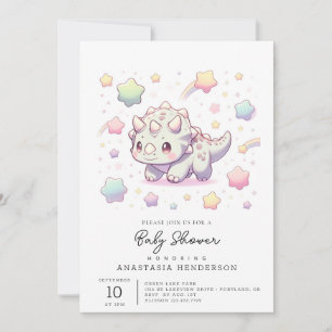 Adorable Fun Dinosaur Baby Shower Invitation