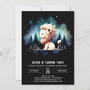Adorable Fun Lion Birthday Invitation