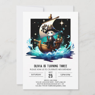 Adorable Fun Pirate Birthday Invitation