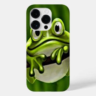 Adorable Funny Cute Smiling Green Frog In Tree Case-Mate iPhone 14 Pro Case