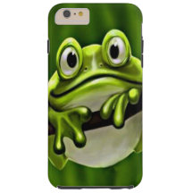 Adorable Funny Cute Smiling Green Frog In Tree