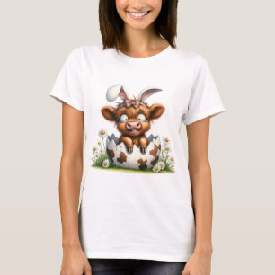 Adorable Funny Easter Cartoon Baby Cow T-Shirt