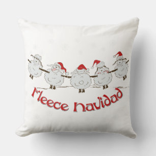 Adorable FUNNY Fleece Navidad Christmas Sheep Cushion