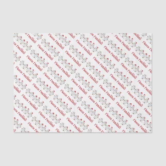 Adorable FUNNY Fleece Navidad Christmas Sheep Tissue Paper (Front)