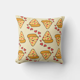 Adorable Funny laughing pizza pattern beige  Cushion