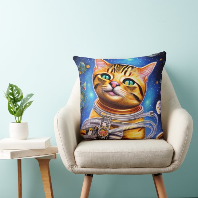Adorable Futuristic Astronaut Cat Cushion (Chair)
