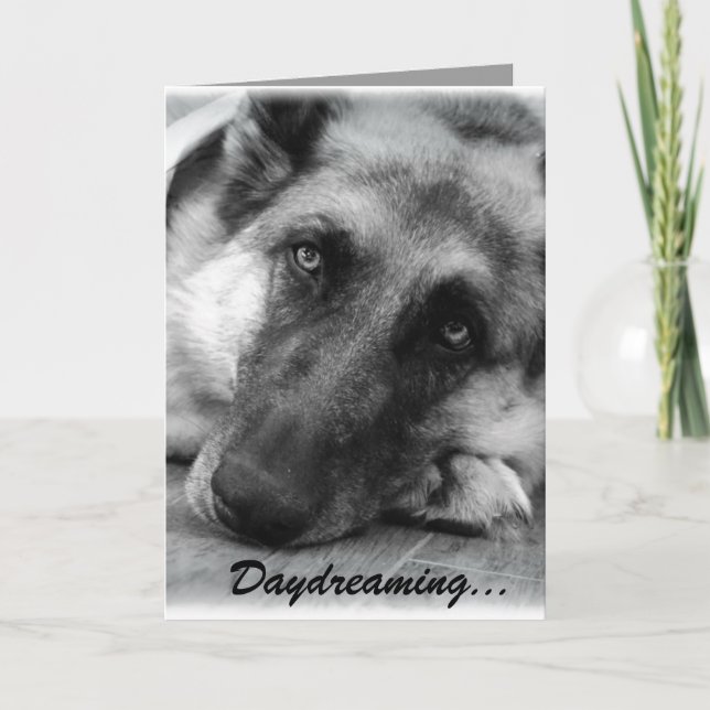Adorable German Shepherd Valentine's Day Card (Front)