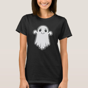 Adorable Ghost Cartoon Character Spooky Halloween T-Shirt
