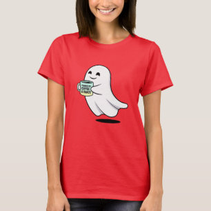 Adorable Ghost Cute Halloween Illustration T-Shirt