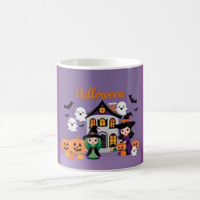 Adorable Ghost House Decor for Halloween Coffee Mug (Center)