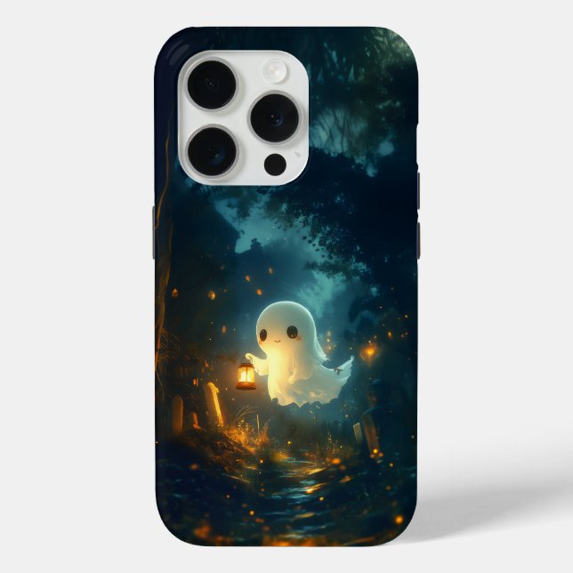 Adorable Ghost Lantern Halloween iPhone Case (Back)