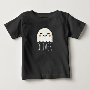 Adorable ghost-themed personalised baby T-Shirt