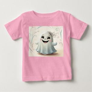 Adorable Ghostly Friend Halloween Design Baby T-Shirt