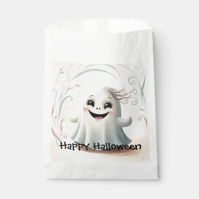 Adorable Ghostly Friend Halloween Design Favour Bags (Front)