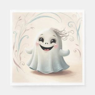 Adorable Ghostly Friend Halloween Design Napkin