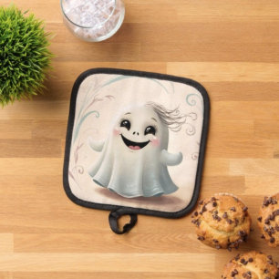Adorable Ghostly Friend Halloween Design Pot Holder