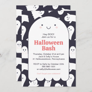 Adorable Ghosts Halloween Bash Personalised Invitation