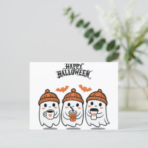 Adorable Ghosts Halloween Postcard – Perfect for S
