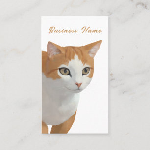 Adorable Ginger Cat Art  Business Card