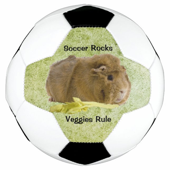 Adorable Ginger Guinea Pig Eating Celery Photo Football (Front)